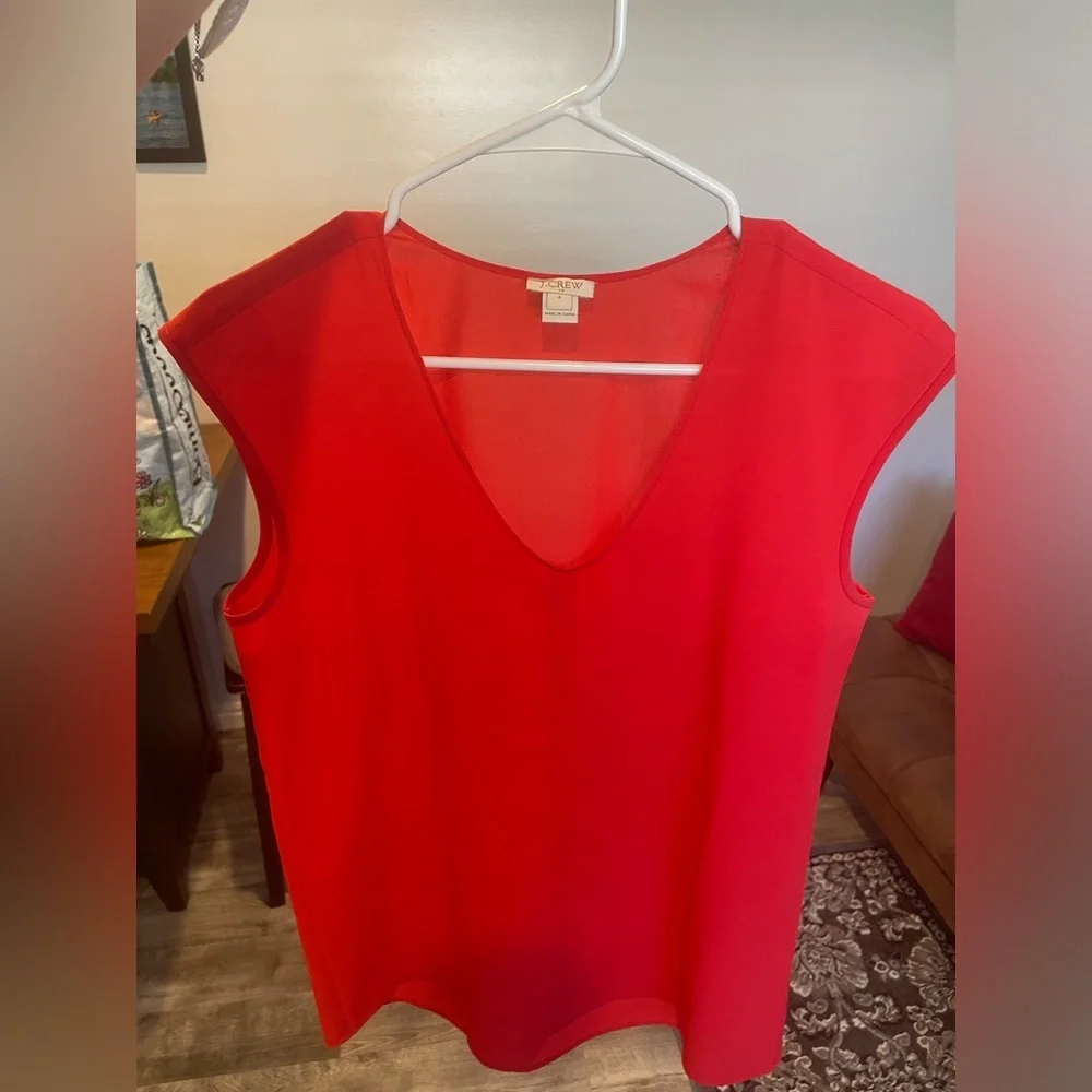 J.Crew Drapey V-Neck Sleeveless Top Orange Size 4/Small